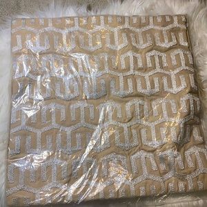 West Elm Silver & Tan pillow Cover